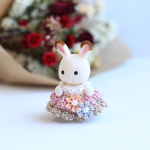 再販4♡ シルバニアファミリー　シルバニア　服　ドレス　♡くすみピンク　ベージュ♡ あかちゃんドレス