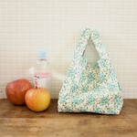 華やぐエコバッグ”Calico Days Aqua”ターコイズブルーの野花