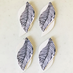White PU Leather Double Leaves Pendant Tops