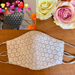 女性サイズ　グレー　6層　刺繍　ノーズワイヤー　不織布　接着芯　ダブルガーゼ　布マスク　レディース　女性用　通勤通学　お洒落　