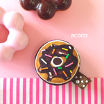 おいしそうなドーナツヘアクリップ(チョコ)