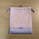 【lovemikumin0さま専用】体操服袋(巾着型)/ しゃぼん玉とユニコーン♡ピンク×パープル