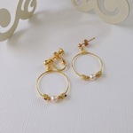 【送料無料】メタルビーズのフープイヤリング/ピアス