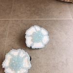 SALE♡ お花のビーズ刺繍のヘアアクセ゜。M♡グリーン×ホワイト