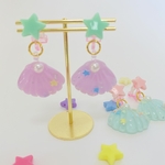 再販‼︎大人気‼︎子供用イヤリング ☆貝殻☆紫3