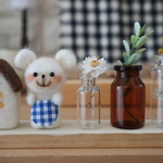 ナチュラルなお家くまちゃんと小瓶のセット〔春〕
