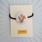 刺繍ヘアゴム🌷　くるみボタン　214　💛送料無料💛　