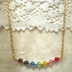 再販♥スワロフスキーのレインボーネックレス