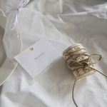 white×gold flower wrap ribbon