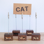 木製クリップスタンド　歩く猫　ウォールナット
