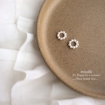 new▷mini pearl ringピアス/ノンホールイヤリング/ノンホールピアス受注製作＊O300