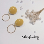 ⭐︎SALE開催中⭐︎<送料込み>カボションマスタード×ゴールドリング　Minfinity