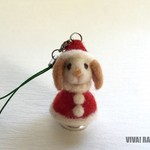 ストラップうさぎ　クリスマス「クリスマス・トントゥ」
