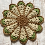 送料込み　緑色　花座布団　円座　おざぶ　マット　チェアパッド　ペットマット　ダイニング　インテリア雑貨　