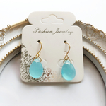 ✨再販2✨♡3月の誕生石♡しずく型アクアマリンピアス／イヤリング