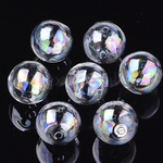 【2P】吹きガラスビーズ オーロラ♪ 13～14mm 2個セット♡
