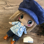 着せ替え〈3点セット〉ෆ̈ ハッピードール　イーマリー　(上下セット・キャスケット帽) 花柄　短パン