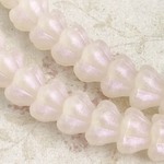 SALE!!【6x8㍉ 40個】ベルフラワービーズ＊ピンク & イエロー＊チェコビーズ＊パステル＊桜＊オーロラ＊AB