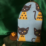 黒猫柄ペン&メガネケース（ブルー）