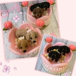 【受注製作】くっつき雛　ダックス☆羊毛フェルト　ひな祭り
