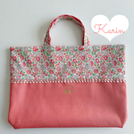 入園入学🎀リバティ　レッスンバッグ🎀さくらんぼワッペン🍒