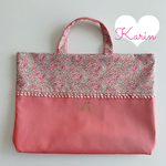 入園入学🎀リバティ　レッスンバッグ🎀さくらんぼワッペン🍒