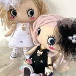 イーマリーちゃん用ヘアピン（黒レース×チェーン付）