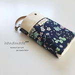 スマホポーチ♡エコバックポーチ♡苺紫陽花navy