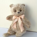 15cmモヘアテディ猫グレー