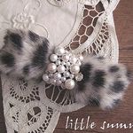 Eさまオーダー品*ダルメシアン柄のファーヘアクリップ