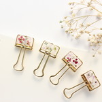 【4個セット】スケルトン♡小花アリッサムのダブルクリップ