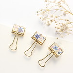 【3個セット】スケルトン♡勿忘草のダブルクリップ