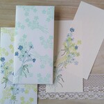 ◇co…様ご予約品◇消しゴム版画「シール付伊勢和紙製のし袋と一筆せん（花束）」