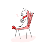 「くつろぐ猫」ポストカード2枚セット　猫イラスト