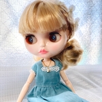 ブライス　洋服　アウトフィット　リネンワンピース:サックス