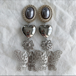 シルバー蝶々ピアス