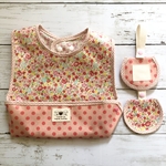 オーダー品☆お食事エプロンセット＊お花柄＊かわいい♡