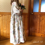 春の新作　yuwa 薔薇のパフ袖ギャザーワンピース