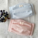 ポケット付き立体プリーツマスク　リボン有無選べます　ゴム付き　子ども用　女の子　男の子　シンプル　ガーゼマスク