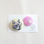 ★くるみボタンブローチ★