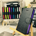 ★パープル★11色✩組み合せ自由【iPhone5/5s対応】手帳型ケース　9H強化ガラス・防塵カバー付き　送料無料