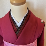 伊達衿　　チェックフリル