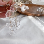 clear flower chain pierce/earring
