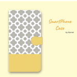 スマホケース 手帳型 携帯カバー iPhone アンドロイド 花柄 北欧 黄色 グレー バイカラー
