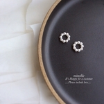 new▷大人のmini pearl ringピアス/ノンホールイヤリング/ノンホールピアス受注製作＊O300