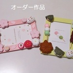 【0426-shioriオーダー作品】☆スイーツフォトフレーム☆フェルトスイーツ雑貨