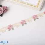 B050ブレード DIY 手芸用 縁飾りチュールレース 花柄 手作り 生地 ハンドメイド 4m