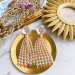 2way!!!mini Flower✿*:パール タッセルピアス