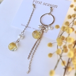 ミモザdropのアシンメトリー　ピアス・イヤリング