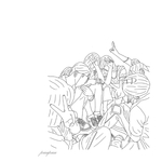 線画イラスト　モノクロ